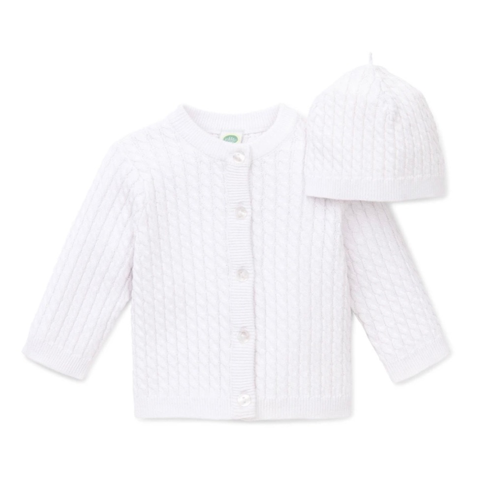 (NEW) Little Me Cable Sweater and Hat
